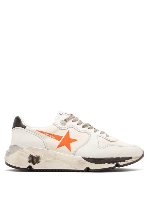 Matchesfashion.com Golden Goose Deluxe Brand - Running Low Top Leather Trainers - Mens - White Multi