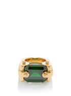 Bottega Veneta - Crystal & 18kt Gold-vermeil Ring - Womens - Green