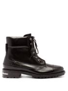 Matchesfashion.com Toga Virilis - Padded-cuff Leather Lace-up Boots - Mens - Black