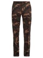 Matchesfashion.com Valentino - Side Stripe Camouflage Print Cady Track Pants - Mens - Camouflage