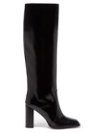 Paris Texas - Square-toe Knee-high Leather Boots - Womens - Black