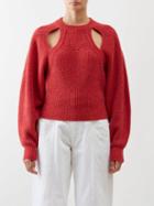 Isabel Marant - Palma Cutout Ribbed Sweater - Womens - Pink Red