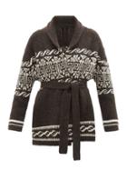 Nili Lotan - Liliana Fair Isle Alpaca-blend Cardigan - Womens - Brown Multi
