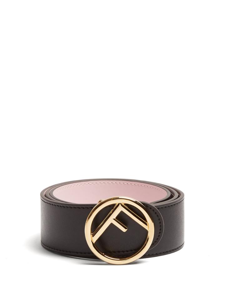 Fendi Logo Reversible Leather Belt