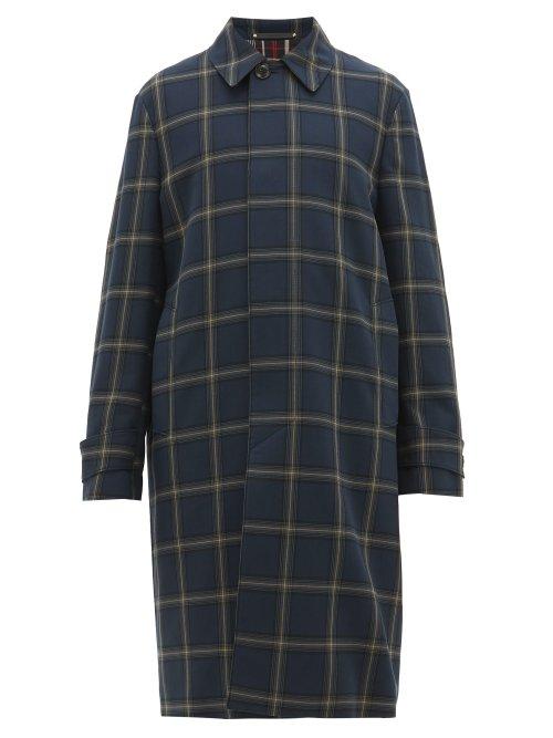 Matchesfashion.com Paul Smith - Lydon Check Cotton Twill Coat - Mens - Navy