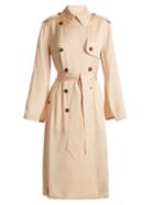 Matchesfashion.com Elizabeth And James - Aaron Double Breasted Tie Waist Trench Coat - Womens - Nude