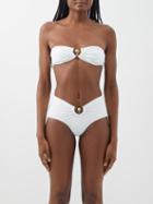 Christopher Esber - Ruched-prong Bandeau Bikini Top - Womens - White