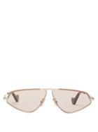 Matchesfashion.com Loewe - D-frame Metal Sunglasses - Mens - Gold