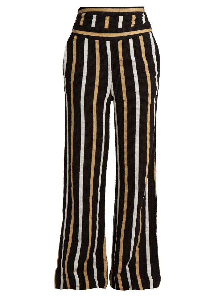Ace & Jig Dancin Striped Textured-cotton Wide-leg Trousers