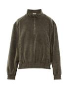 Matchesfashion.com Phipps - Trekking Half Zip Cotton Velour Sweatshirt - Womens - Khaki