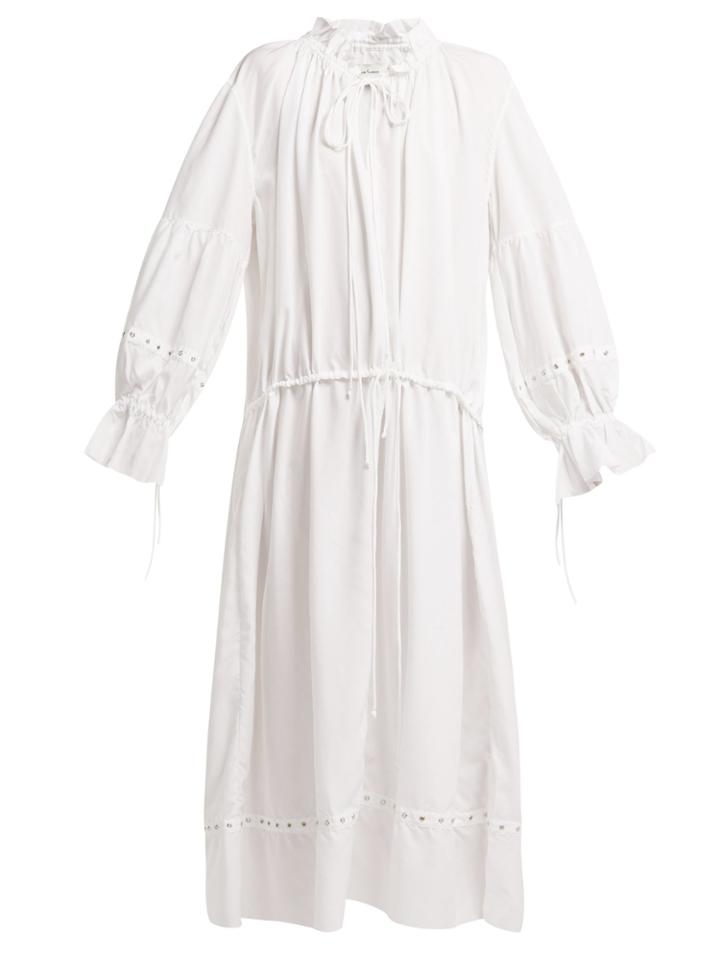 Marques'almeida Ruched-neck Drawstring-waist Tencel&trade; Dress