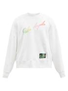 Mens Rtw Palm Angels - Logo-print Cotton-jersey Sweatshirt - Mens - White Multi