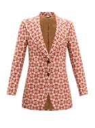 Matchesfashion.com Gucci - Horsebit Jacquard Cotton Blend Jacket - Womens - Red Multi