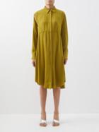 Mm6 Maison Margiela - Drawstring-waist Cupro-blend Dress - Womens - Olive