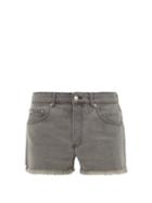 Matchesfashion.com Raey - Frayed-hem Denim Shorts - Mens - Grey