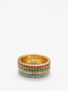 Roxanne Assoulin - A Dash Of Crystal Crystal Stacking Rings - Womens - Multi