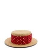 Miu Miu Ribbon-embellished Straw Hat