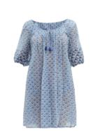 Matchesfashion.com Thierry Colson - Eva Geometric Print Dress - Womens - Blue