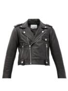Matchesfashion.com Ganni - Cropped Leather Jacket - Womens - Black