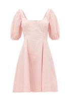 Matchesfashion.com Staud - Laelia Balloon-sleeve Cotton-blend Poplin Dress - Womens - Light Pink