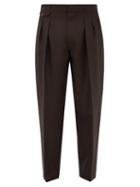 The Row - Lashito Pleated Wool-blend Trousers - Mens - Dark Brown
