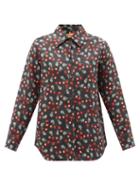 Muzungu Sisters - Fern Snail-print Linen Shirt - Womens - Black Print