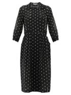 Matchesfashion.com Comme Des Garons Comme Des Garons - Peter Pan-collar Polka-dot Organza Dress - Womens - Black