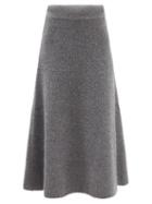 Gabriela Hearst - Pablo Flared Cashmere-blend Boucl Skirt - Womens - Dark Grey