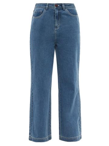 Ladies Rtw Sea - Alyssa Wide-leg Jeans - Womens - Mid Denim