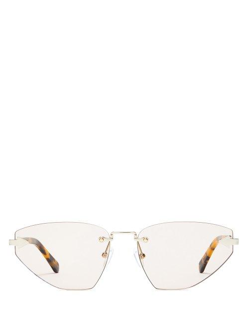 Matchesfashion.com Karen Walker Eyewear - Heartache Cat Eye Sunglasses - Womens - Light Brown