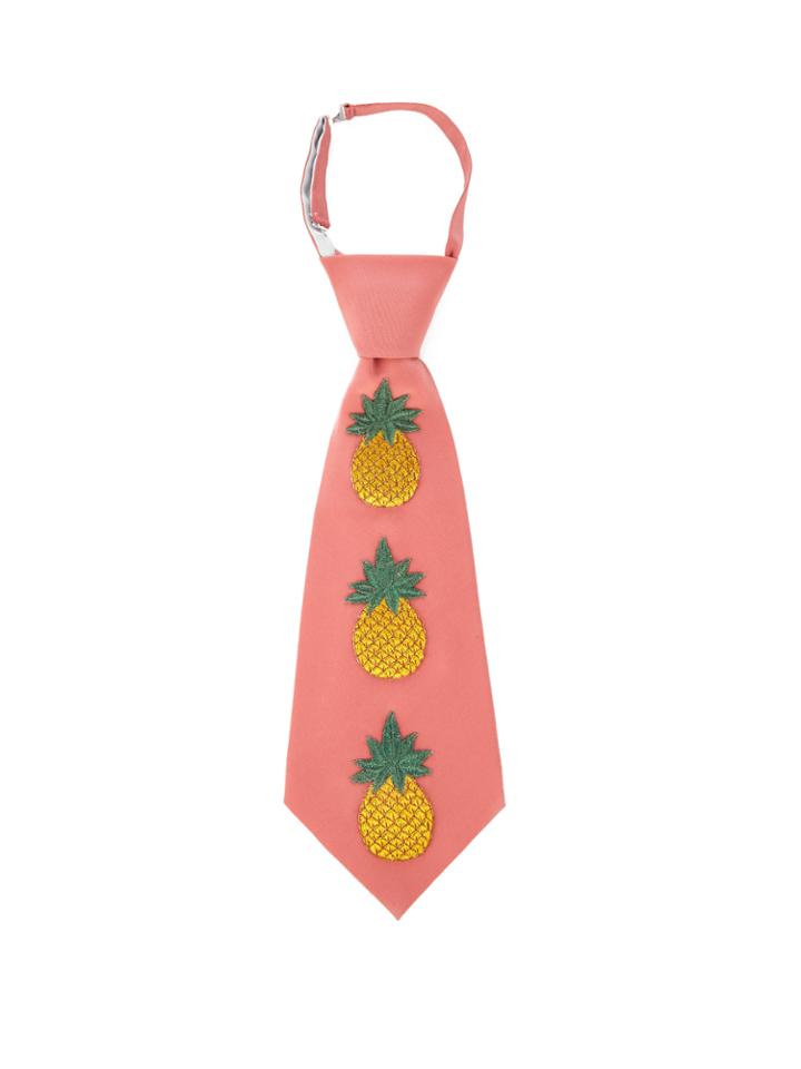 Gucci Pineapple Embroidered Silk Tie