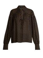Joseph Geoff Polka-dot Print Tie-neck Crepe Shirt