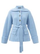 Proenza Schouler - Belted Wool-blend Cardigan - Womens - Light Blue
