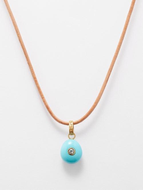 Jade Jagger - Diamond, Turquoise & 18kt Gold Necklace - Womens - Blue Multi