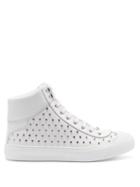 Matchesfashion.com Jimmy Choo - Argyle High Top Stud Embellished Leather Trainers - Mens - White