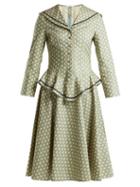 Matchesfashion.com Batsheva - Floral Print Peplum Sailor Dress - Womens - Green Multi