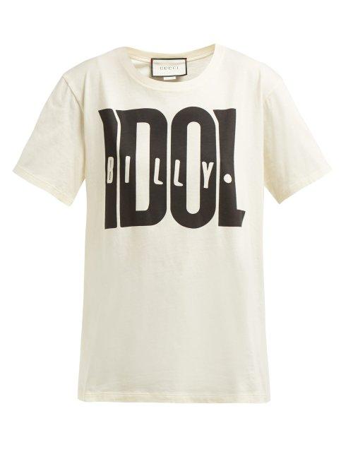 Matchesfashion.com Gucci - Billy Idol Printed Cotton T Shirt - Womens - Ivory Multi