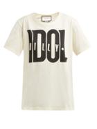 Matchesfashion.com Gucci - Billy Idol Printed Cotton T Shirt - Womens - Ivory Multi