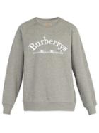 Matchesfashion.com Burberry - Logo Embroidered Cotton Blend Sweatshirt - Mens - Grey