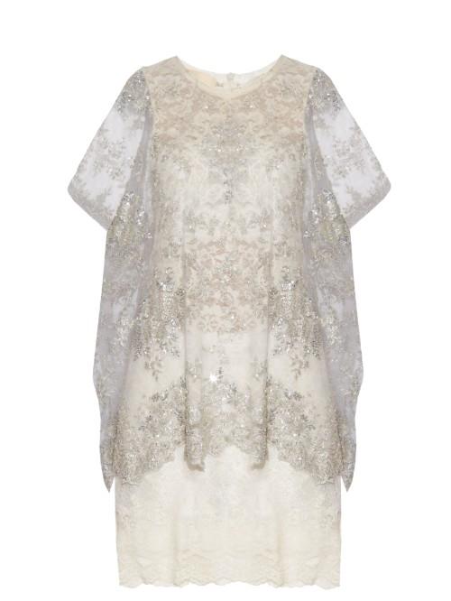 Loyd/ford Bead-embellished Capelet Dress