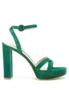 Matchesfashion.com Gianvito Rossi - Poppy 85 Suede Platform Sandals - Womens - Dark Green