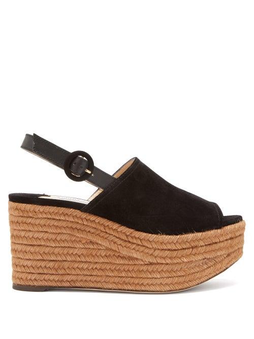 Matchesfashion.com Jimmy Choo - Deya Suede Platform Sandals - Womens - Black