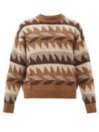 Matchesfashion.com Isabel Marant - Gatsy Geometric-jacquard Alpaca-blend Sweater - Mens - Brown Multi