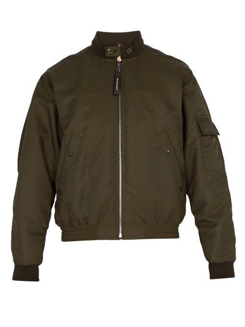 Matchesfashion.com Burberry - Moseley Check Lined Nylon Bomber Jacket - Mens - Green