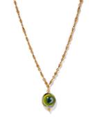 Ladies Jewellery Tohum - Evil Eye 24kt Gold-plated Pendant Necklace - Womens - Green Gold