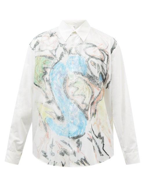 Our Legacy - Coco Dragon-fade Print Cotton-blend Poplin Shirt - Mens - White