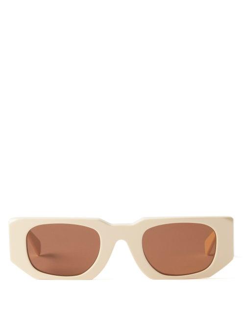 Kuboraum - D-frame Acetate Sunglasses - Mens - Ivory