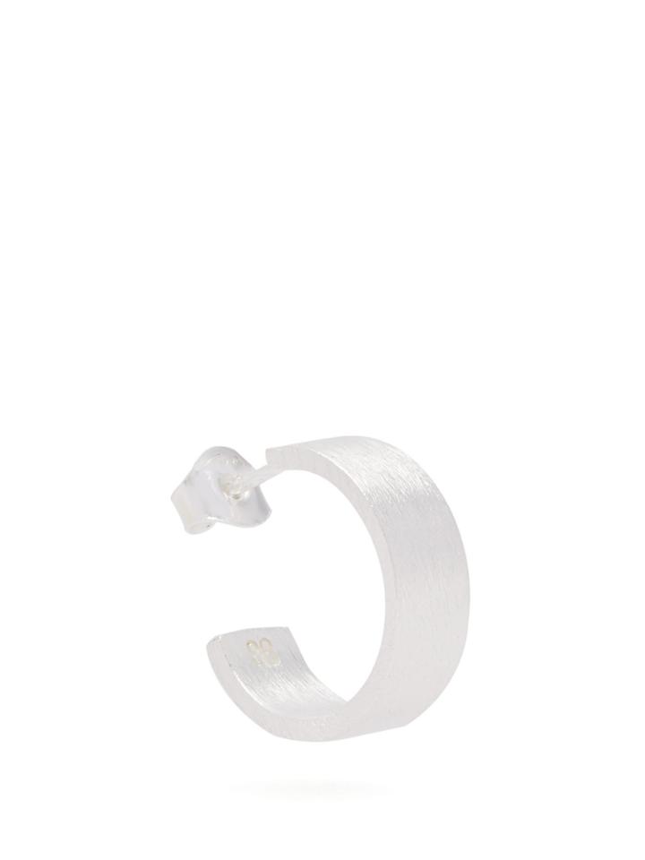All Blues Single Rectangle Silver Earring