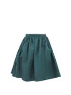 Alexander Mcqueen - Flared Gathered-faille Mini Skirt - Womens - Green
