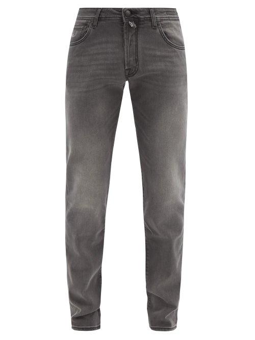 Matchesfashion.com Jacob Cohn - Slim-leg Cotton-blend Jeans - Mens - Dark Grey